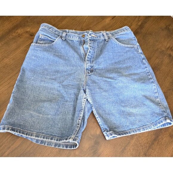 Men Wrangler 3G Relaxed Fit Denim Blue Jean Shorts 100% Cotton - Picture 12 of 12